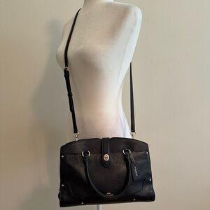 Coach black leather cross body